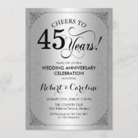 45º Aniversário de Casamento - Damasco Preto Prata
