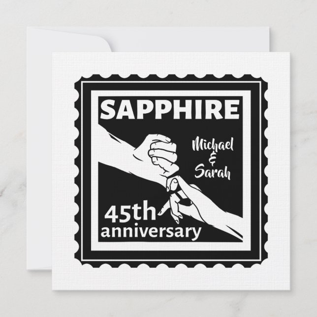Convites 45.º aniversário de casamento Sapphire de mãos dad (Frente)