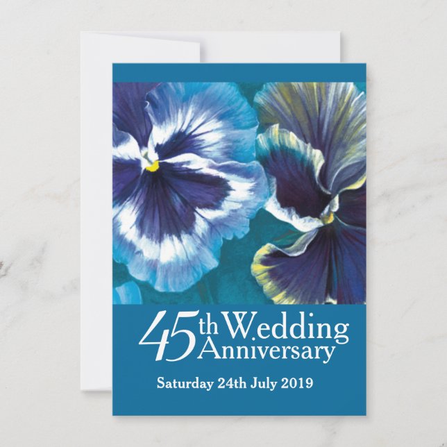 Convites 45.º Festa de casamento do Sapphire azul de Convit (Frente)
