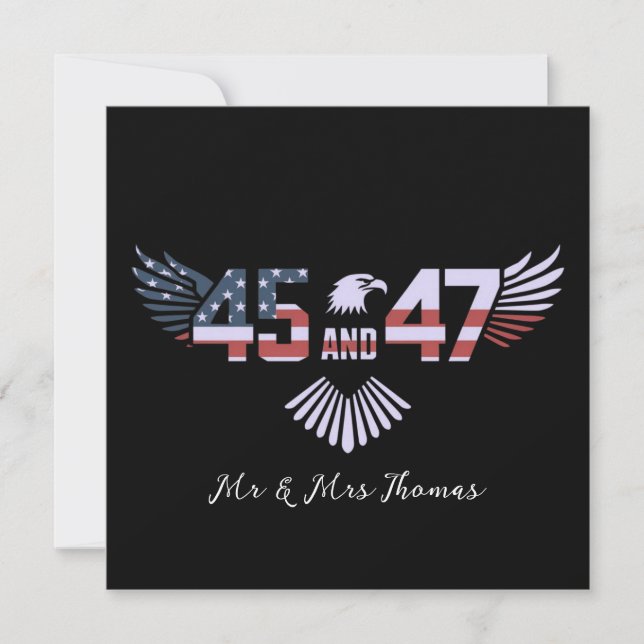 Convites 45-47 Presidente 2024 Trumps de volta à Casa Branc (Frente)