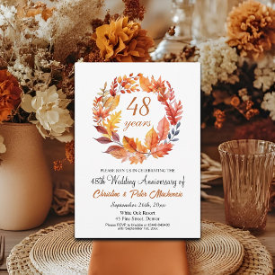 Convites 48º aniversário de casamento Fall Floral Garland
