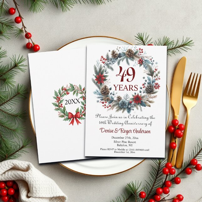 Convites 49º Aniversário de Casamento Inverno (Criador carregado)
