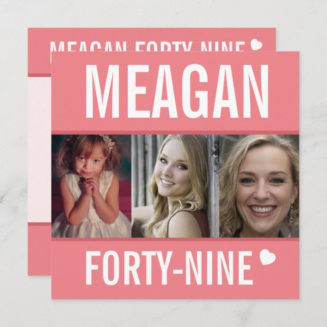 Convites 49º evento de festa de aniversário festejo fotocor (Frente/Verso)