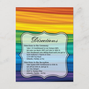 Convites 4.25x5.5 Direction Card lgbtq arco-íris flag lésbi