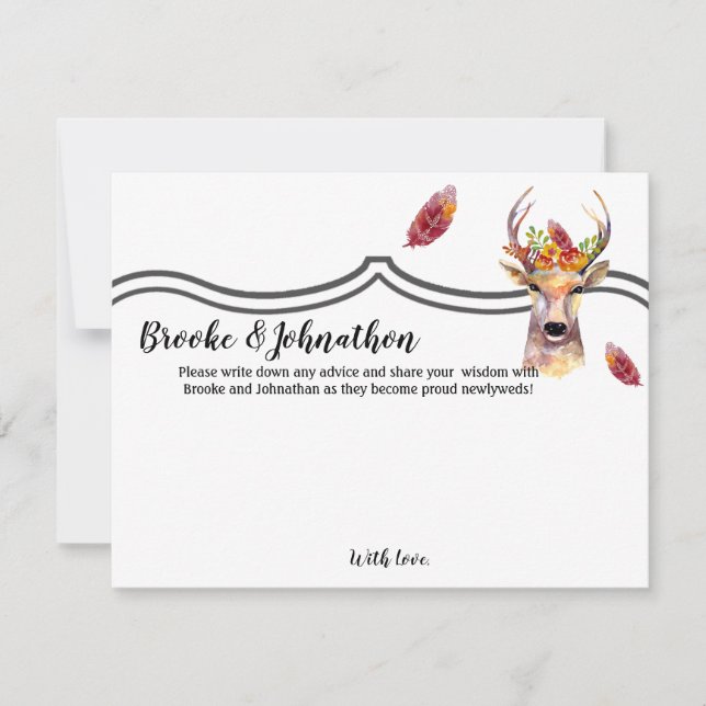 Convites 4.25x5.5 Navegação na cabeça do buck boho da placa (Frente)