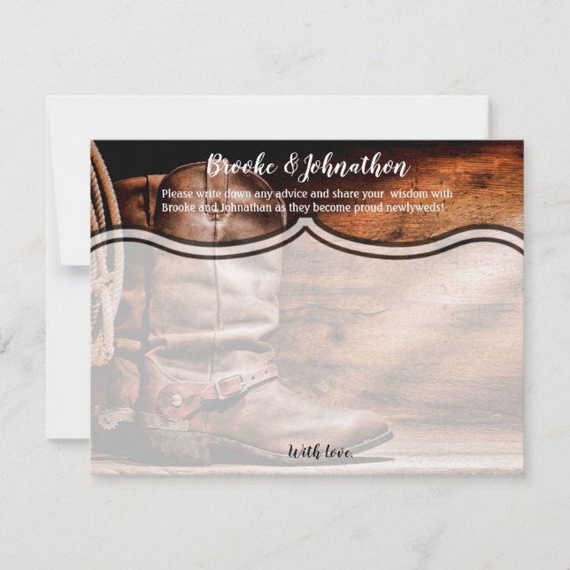 Convites 4.25x5.5 - Placa de Aconselhamento Cowboy Boots Ba (Frente)