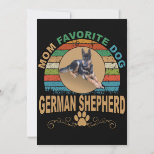 Convites 4 Cachorro Pastor Alemão Favorito da Mamãe