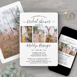 Convites 4 Chá de panela Elegante de Caligrafia Moderna