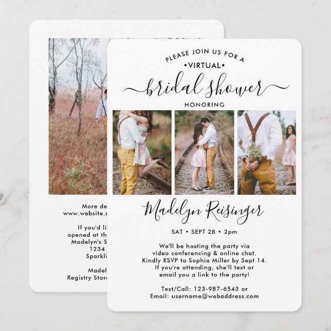 Convites 4 Chá de panela Virtual de Longa Distância do Scri (Frente/Verso)