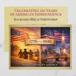 Convites 4 de Julho América 1776 a 2026 EUA 250ª Festa