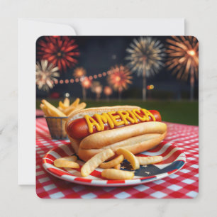 Convites 4 de julho American Hot Dog