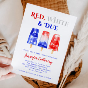 Convites 4 de julho Chá de fraldas vermelho