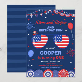 Convites 4 De Julho De Estrelas E primeiros aniversarios De