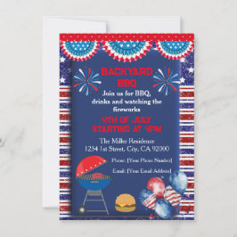 Convites 4 de julho design de Churrasco de festa do dia da