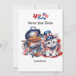 Convites  4 de julho Dia da Independência com Gato