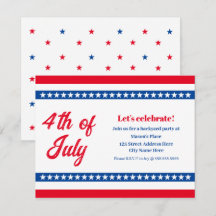 4 de julho, estrelas e tiras brancas e azuis