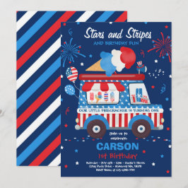 Convites 4 De Julho Estrelas Sorvetes De Caminhão