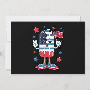 Convites 4 de julho Meninos Popsicle Bandeira Americana