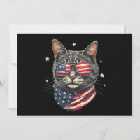 4 de julho Meowica American Flag Cat