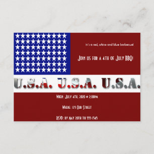 Convites 4 de julho Modern USA Flag Graphic