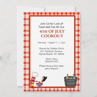 Convites 4 De Julho Picnic/Cookout
