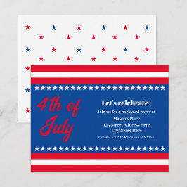 Convites 4 de julho, Red White e Blue Party