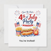 4 de Julho Salve a Data Festa do Dia da Independên