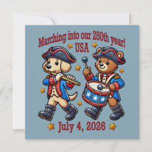 Convites 4 de julho Semiquincentenário do 250º aniversário 