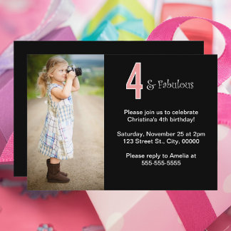 Convites 4 e Fabuloso Dia de Foto Personalizado