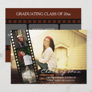 Convites 4 Filmstrip de FOTO Classe de Graduação de 2019