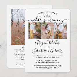Convites 4 Foto Virtual Wedding Livestream Longa Distância