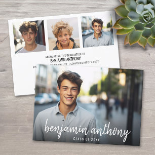 Convites 4 Nome da Colagem de Fotos em Script - Graduação