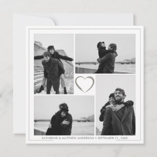 Convites 4 Nome e Data do Aniversário da Colagem de Fotos