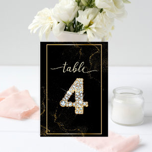 Convites 4 Números de Mesa Elegantes Diamante para Impressã