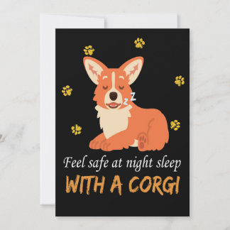Convites 4 Sinta-se Seguro à Noite Durma Com Um Corgi