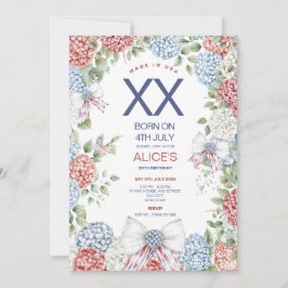 Convites 4TH July Birthday Party, Any Age, Red White Blue