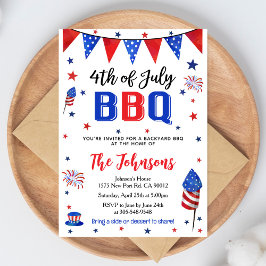Convites 4th of July Backyard BBQ Invitation