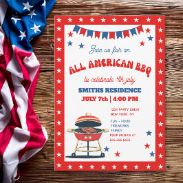Convites 4th of July BBQ Party – ALL AMERICAN BBQ