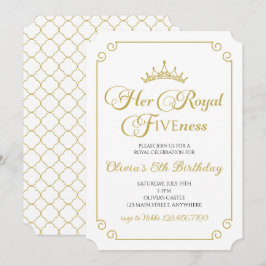 Convites 5º Aniversário da Princesa Dourada Sua Alteza Quin