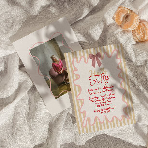 Convites 50ª Arco Pintado Alô 50 Foto Aniversário