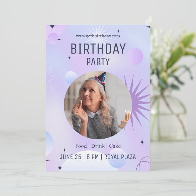 Convites 50ª Celebração de Aniversário, Foto 50º Aniversári (Em pé/Frente)