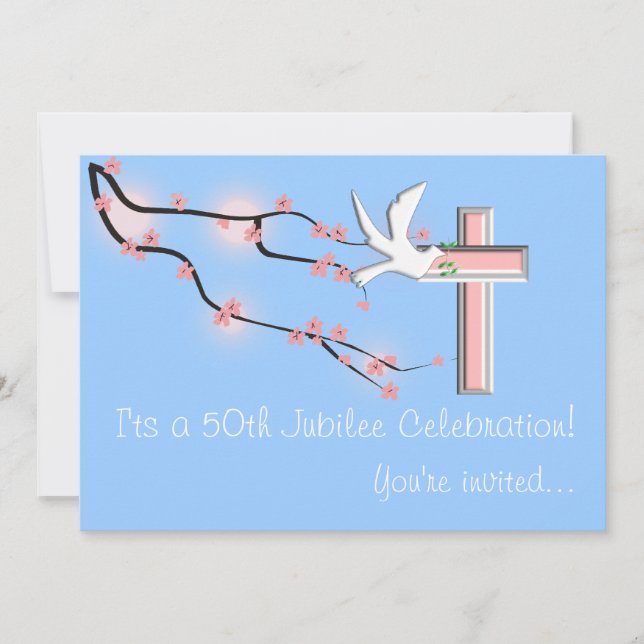 Convites 50ª Celebração do Jubileu - freiras - Azul (Frente)