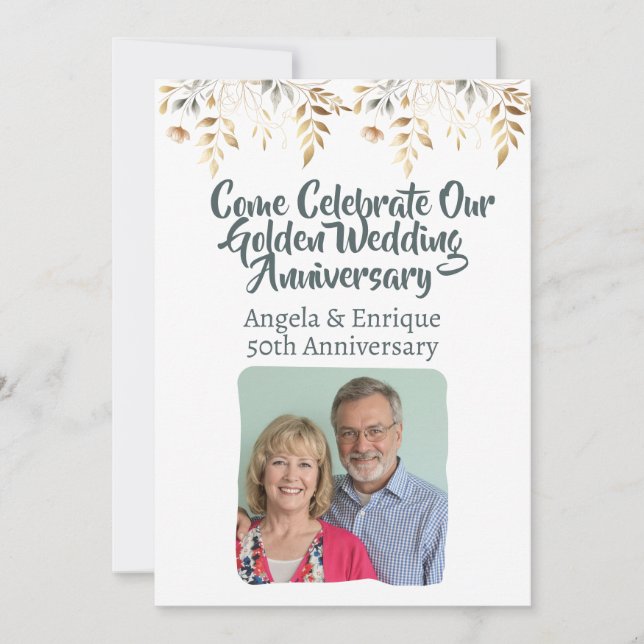 Convites 50ª Celebração do Partido de Casamento de Ouro (Frente)