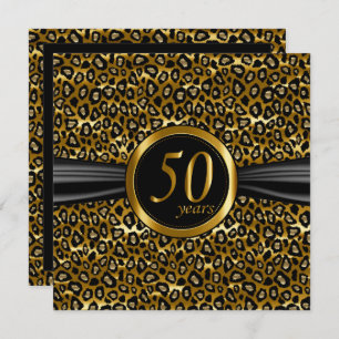 Convites 50ª Design do Leopardo Glamoroso Exótico