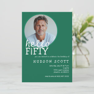 Convites 50ª Festa de aniversário Alô 50 Foto Verde