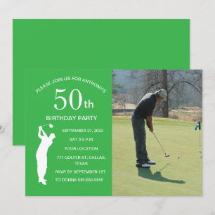 Convites 50ª Foto de Golfe Verde Par Golfe na Festa de aniv