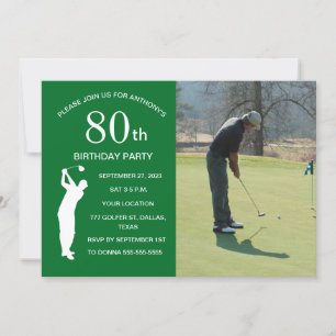 Convites 50ª Foto de Golfe Verde Par Golfe na Festa de aniv