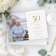 50ª Foto Dourada do Aniversário do Casamento Elega