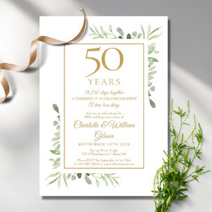 Convites 50ª Memórias de Ouro de Casamento