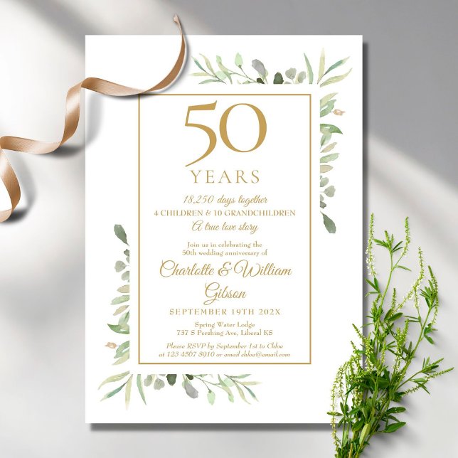 Convites 50ª Memórias de Ouro de Casamento (Criador carregado)